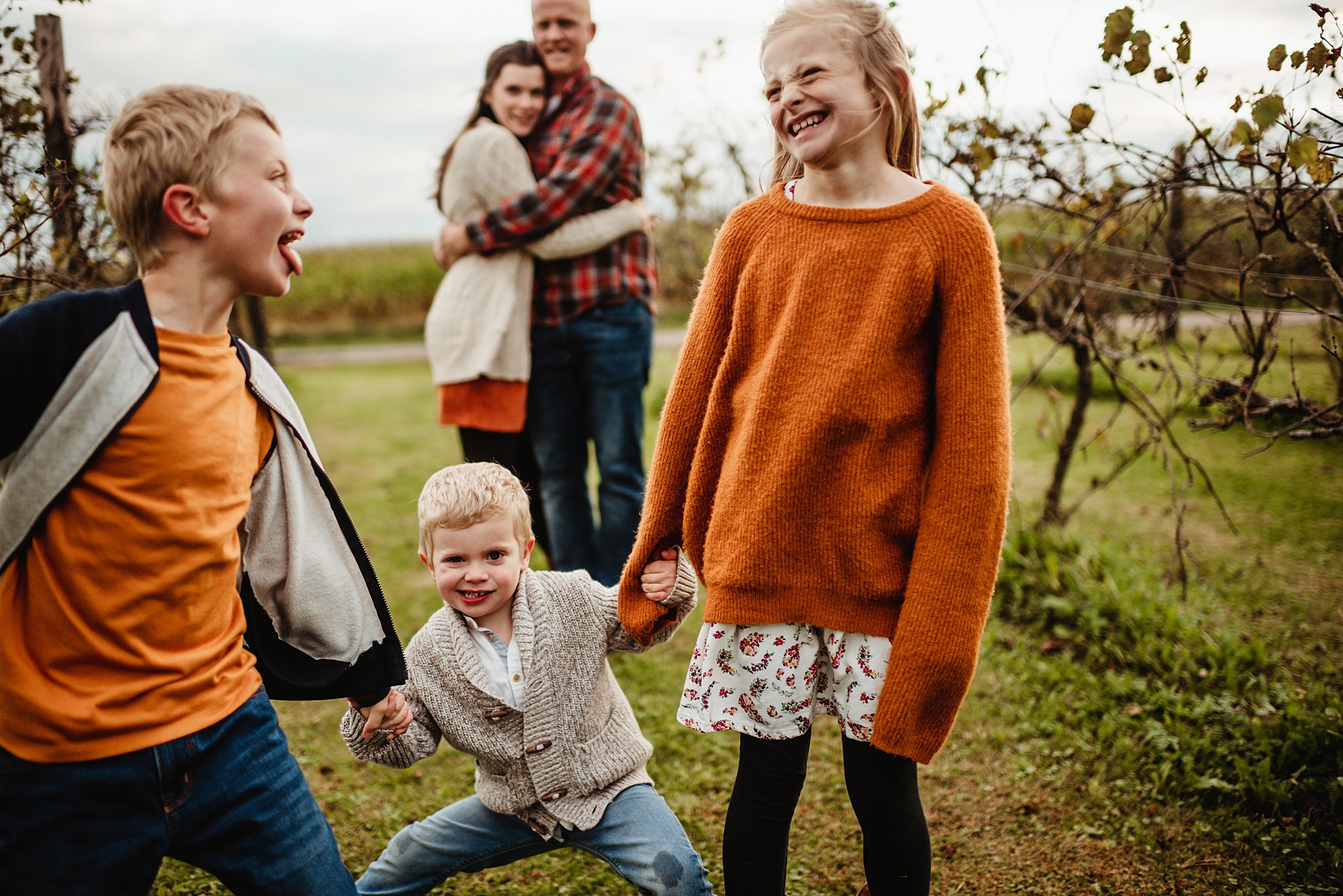 Family of 5 Fall Photo Session at their Private Property in Viroqua, WI